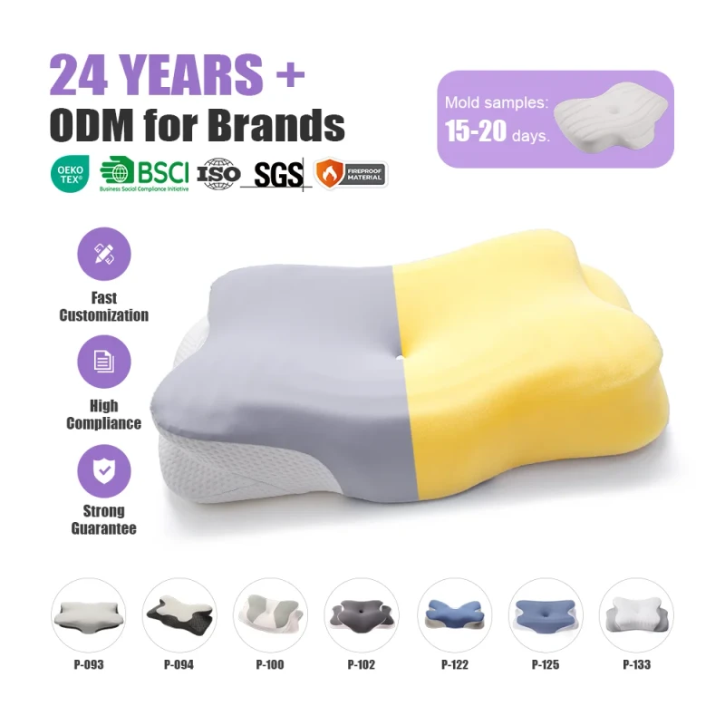 OEM-ODM-Custom-Orthopedic-Ergonomic-Neck-Support-Memory-Foam-Butterfly-Cervical-Pillow-For-Side-Sleeping