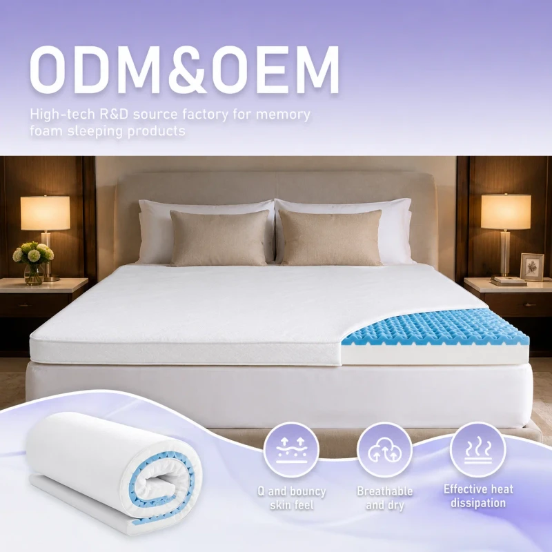OEM-ODM-Memory-Foam-Mattress-Topper-for-Bedding-Brand-Private-Label-Soft-Support-Bed-Pad-With-Custom-Cover-and-Retail-Packing