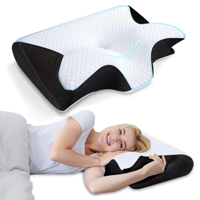 OEM-ODM-Orthopedic-Pillow-Removable-Contour-Butterfly-Pillow-Side-Sleeping-Ergonomic-Memory-Foam-Neck-Pillow-Cushion