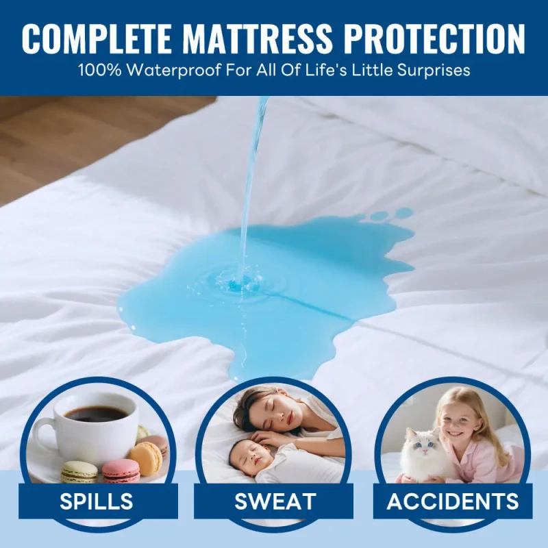 OEM-Service-Plain-for-Cooling-Knitted-Waterproof-Mahjong-Mat-Bed-Protection-Pad-King-Size-Machine-Washable
