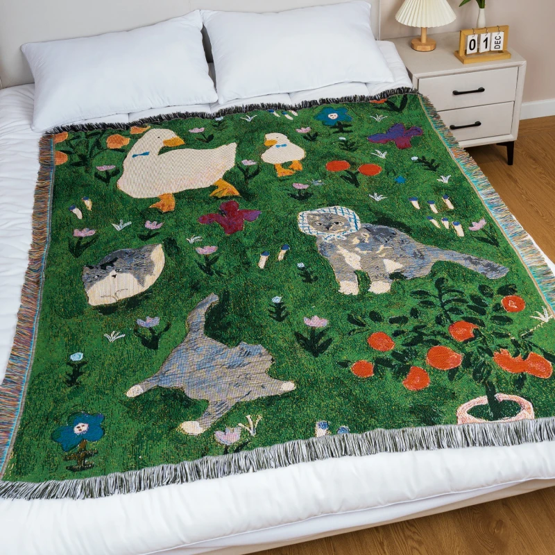 OEM-Service-Tapestry-Throw-Blanket-for-Sofa-and-Bed-Jacquard-Pattern-Quick-Customization