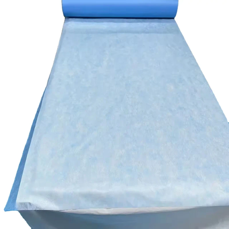 OEM-Waterproof-White-and-Blue-Disposable-Nonwoven-PP-SMS-SMMS-Bed-Cover-for-Stretchers-and-Spas