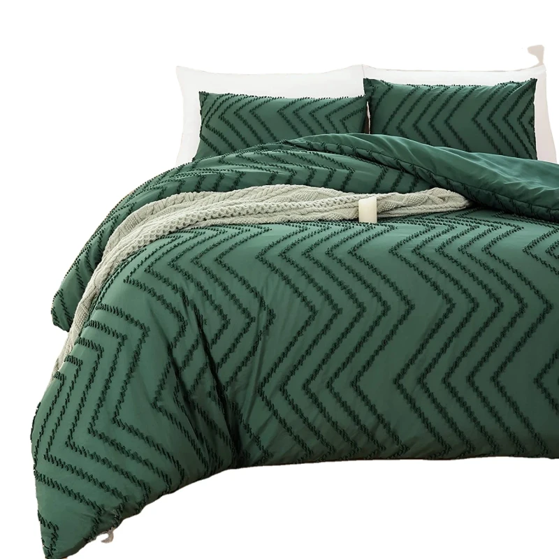 Oatmeal-Comforter-Queen-Size-3Pcs-Boho-Comforter-Set-Beige-Farmhouse-Bedding-Set-Vertical-Tufted-Comforter