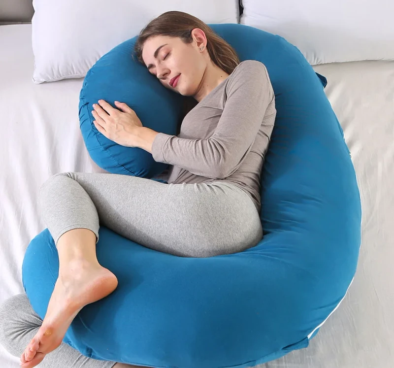 Oblong-Shape-Animal-Comfortable-Ergonomics-Stomach-Pregnancy-Pillow-Maternity-Support-Full-Body-Eco-Friendly