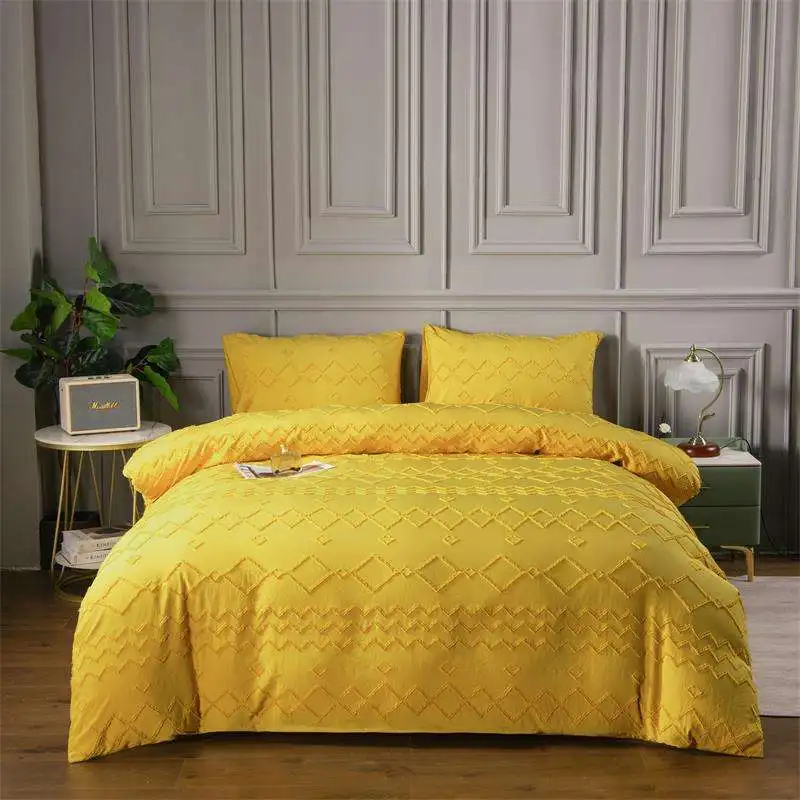 Oeko-Tex-100-Premium-Quality-Custom-Print-Bohemian-Luxury-Tufted-Design-Fuzzy-Bed-Duvet-Cover-Set