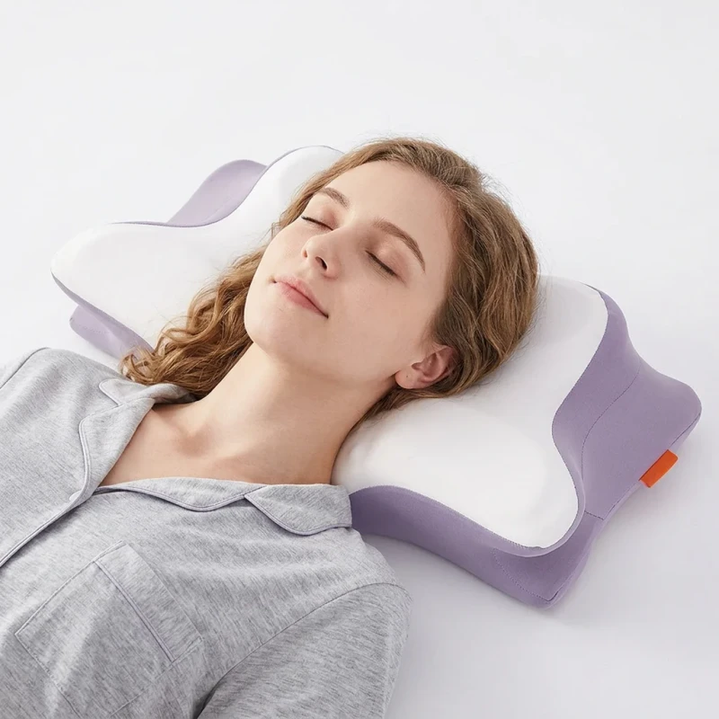 Oeko-Tex-Certified-OEM-ODM-Ergonomic-Cervical-Contour-Butterfly-Memory-Foam-Neck-Pillow-Cushion-for-Side-Back-Stomach-Sleepers