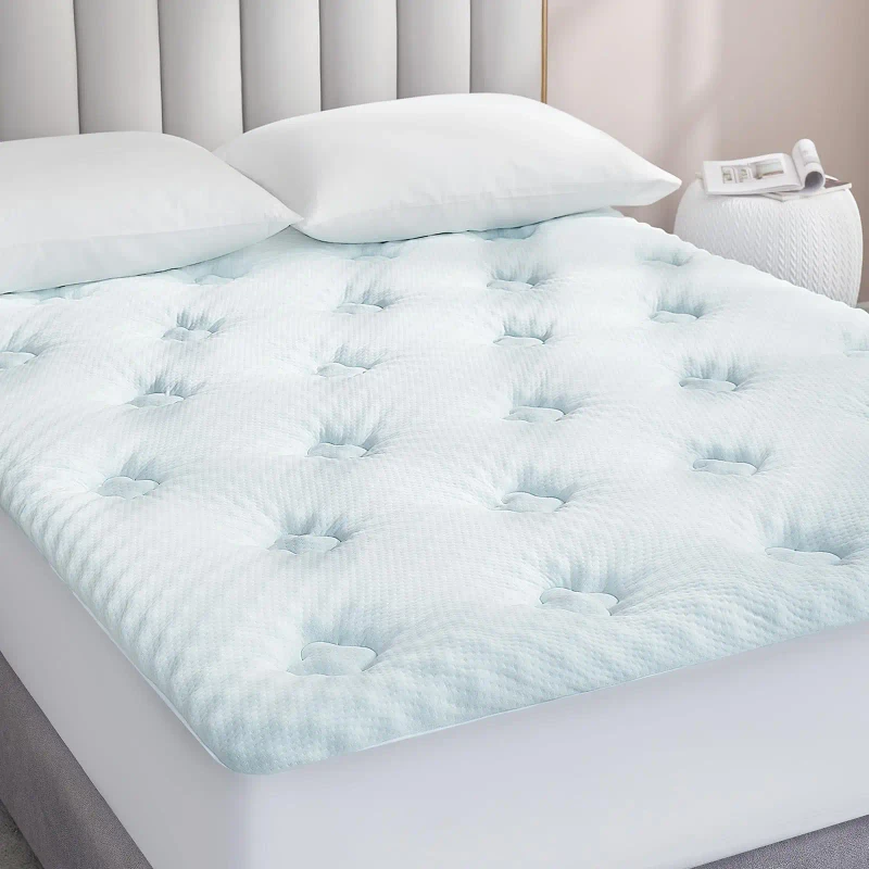 Oeko-Tex-Custom-3D-Air-Pressure-Waterproof-Mattress-Cover-Pad-Hypoallergenic-Soft-Memory-Foam-Gel-Topper-Deep-Pocket-Anti-Static