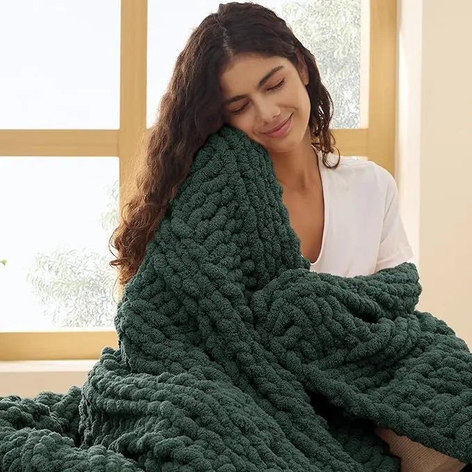 Oeko-Tex-GRS-Luxury-Super-Thick-Weighted-Blankets-Warm-Cozy-100-Handmade-Knitted-Chunky-Knit-Blanket-for-Home-Use