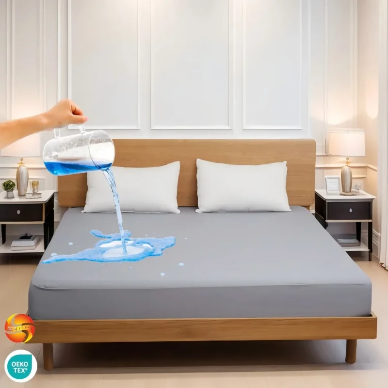 Oeko-Tex-Water-Proof-Bed-Fitted-Sheets-Breathable-100-Polyester-Waterproof-Mattress-Covers-Protectors-For-Hotel-Home