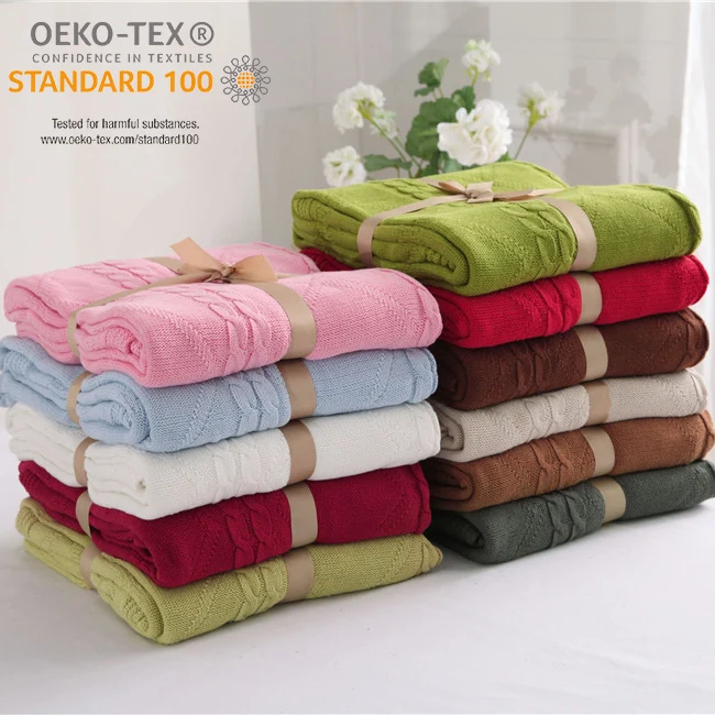 Oeko-tex-Knit-100-Cotton-Newborn-Milestone-Crochet-Throw-Cable-Travel-Knitted-Baby-Beach-Blanket-with-Home-Decoration