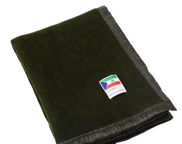 Olive-Green-Raschel-Blanket-Woven-Brushed-Wool-Polyester-Heavy-Quality-Solid-Pattern-for-Travel-Training-Factory-Price