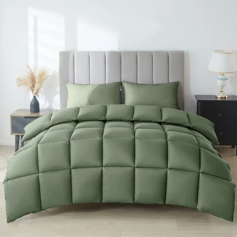 Organic-Comforter-Sets-with-Duvet-Inserts-Simple-Style-Soft-Colors-for-Hotels-and-Homes-Made-From-Polyester