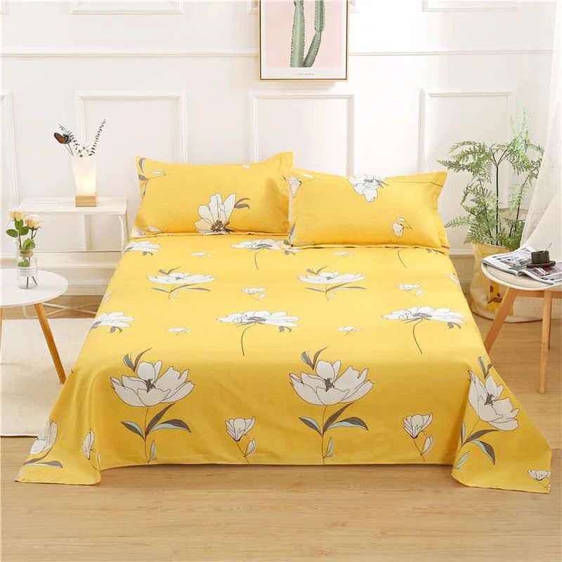 Organic-Cotton-Bed-Sheets-Twill-Thick-Support-Flora-3D-Printed-Set-Flat-Bed-Sheets-for-Wedding-Home