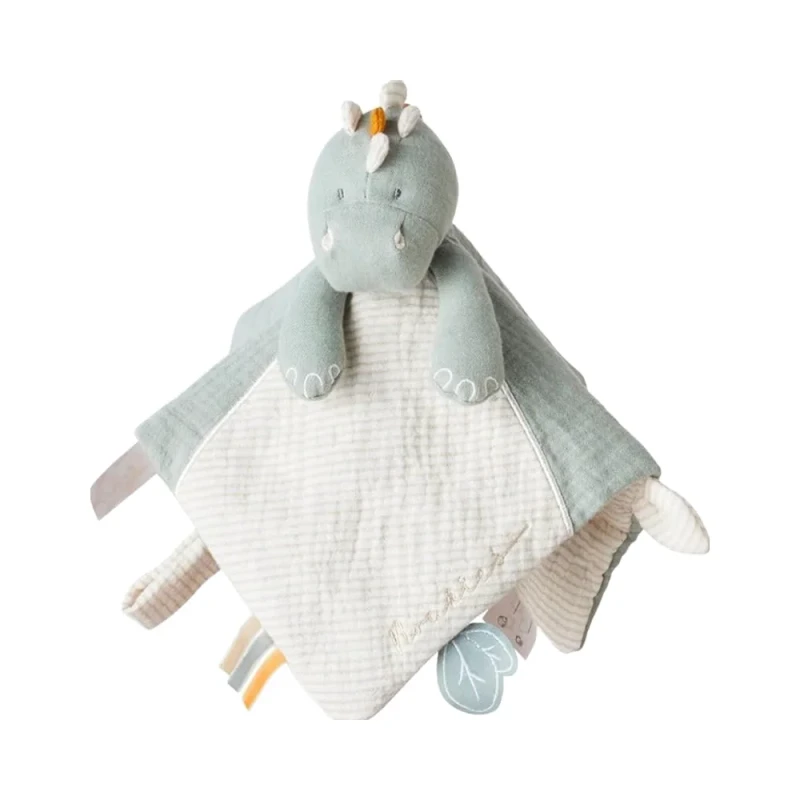 Organic-Cotton-Comfort-Blanket-Multifunctional-Stegi-Stegosaurus-Green-White-1-Piece-Bedding-for-Kids