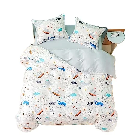 Organic-Cotton-Kids-Children-Duvet-Cover-Set-for-Teens-Boys-Girls-Whale-Cartoon-Pattern-Soft-Bedding-Set