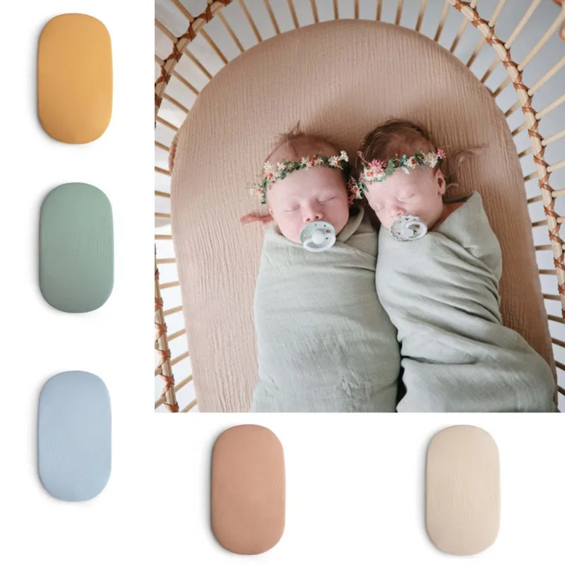 Organic-Gauze-Changing-Pad-Cradle-Sheet-Set-Breathable-2-Piece-Custom-Sizing-Ins-Style-Four-Seasons-Use-Sleep