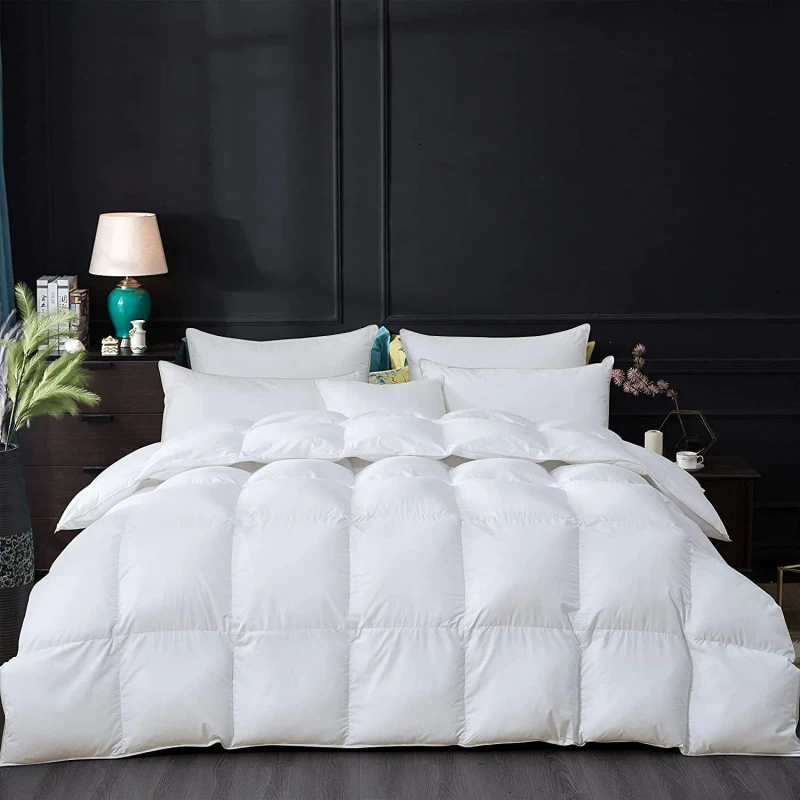 Organic-Hotel-Bedding-East-West-Soft-Comforter-Duck-Down-Filled-100-Cotton-All-Season-Home-Duvet