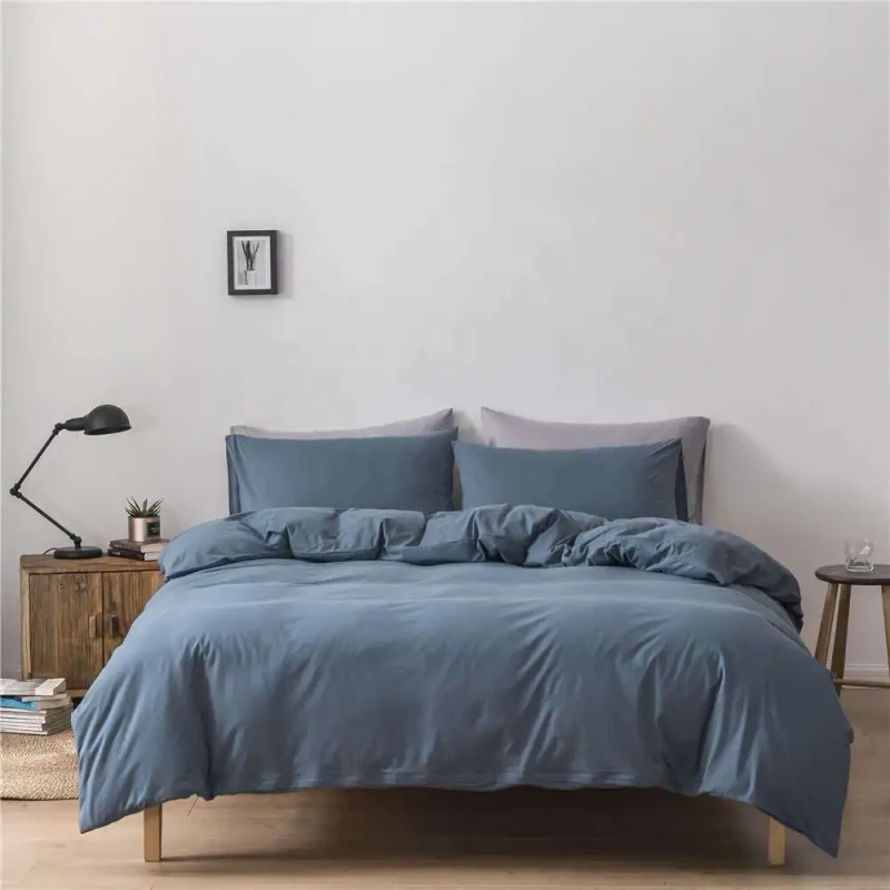 Organic-Natural-Silky-Soft-Flat-Sheet-Single-Size-Envelope-Pillowcase-Fitted-Sheet-Grey-Bedding-Set