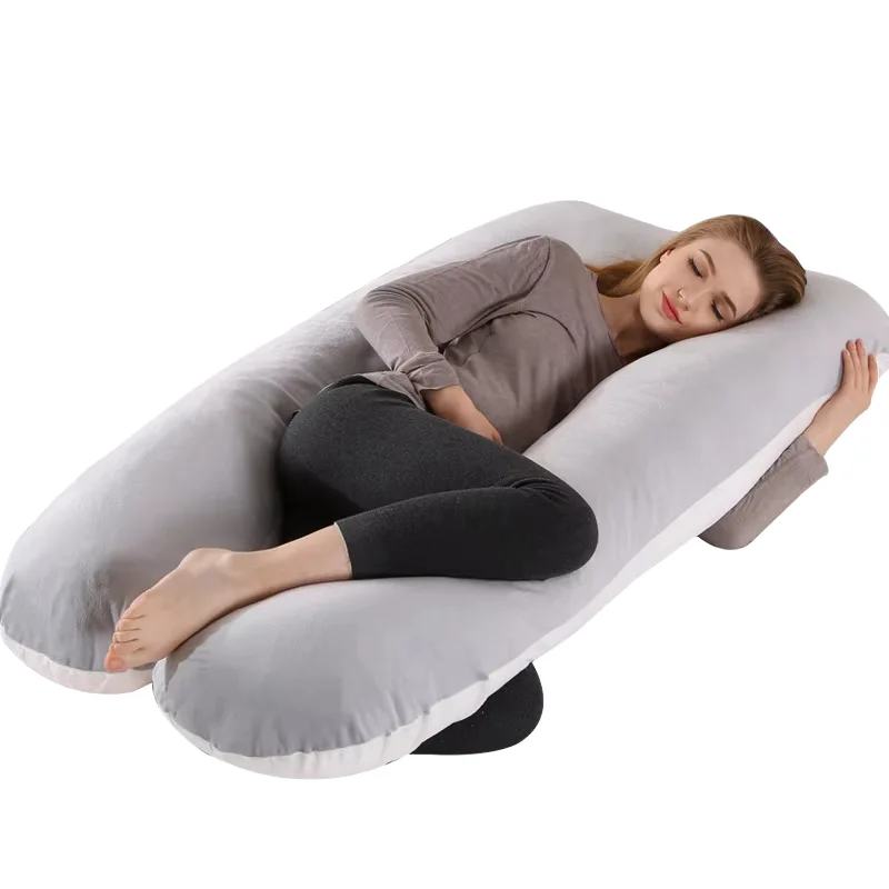 Organic-Oblong-Full-Body-Maternity-Pregnancy-Sleeping-Pillow-with-100-Polyester-Anti-static-Material-for-Pregnant-Women