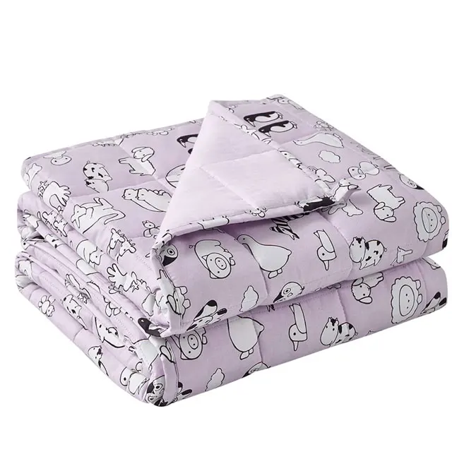 Original-Factory-Oeko-Tex-CE-Sensory-Cotton-Bamboo-15lbs-Print-Weighted-Blanket