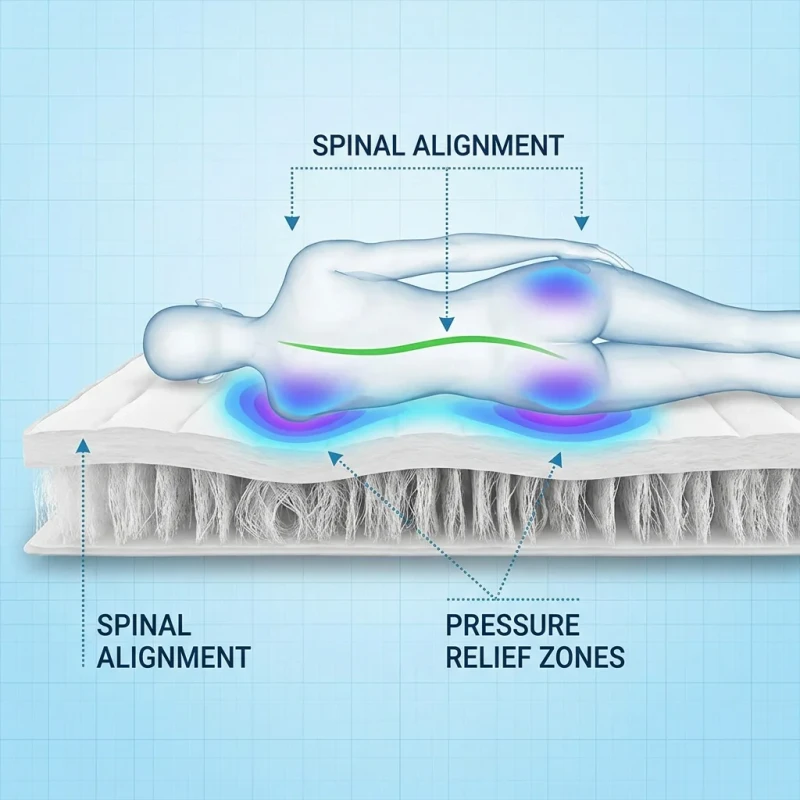 Orthopedic-3D-Air-Fiber-Mattress-Topper-Spine-Alignment-POE-Material-Pressure-Relief-Modern-Bedroom-Hospital-Use