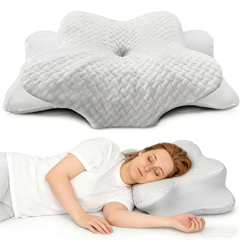Orthopedic-Breathable-Solid-Cervical-Pillow-Ergonomic-Neck-Support-Side-Back-Stomach-Sleepers-Memory-Foam-Pillow