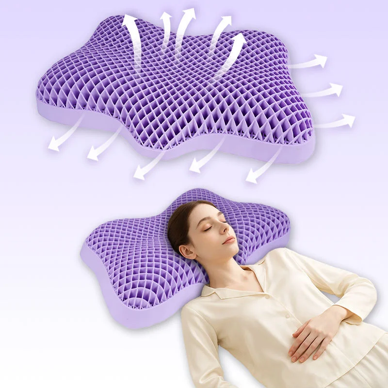 Orthopedic-Honeycomb-Design-Butterfly-Polyester-Pillow-for-Neck-Pain-Relief-100-Cooling-Anti-Decubitus-Airplane-Camping