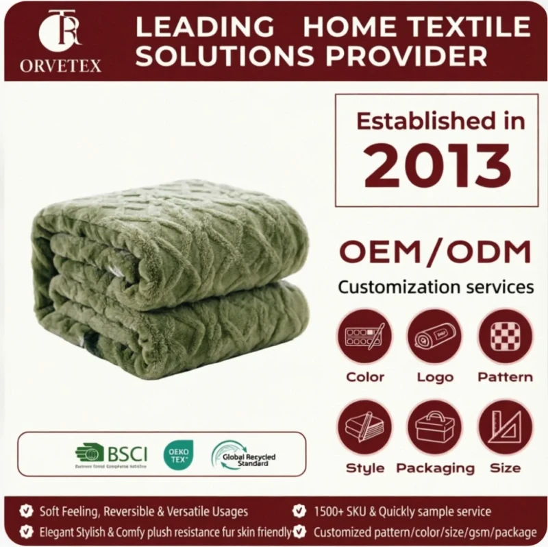 Orvetex-Accept-Custom-Designs-180gsm-280gsm-Comfortable-Topstitching-Jacquard-Coral-Fleece-Blanket-For-Bed