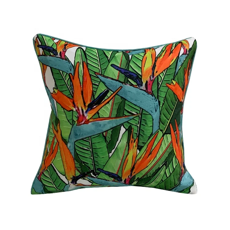 Outdoor-Indoor-Decorative-Tropical-Plant-Leaf-Polyester-45x45-cm-Throw-Pillow-Home-Decor-Cushion