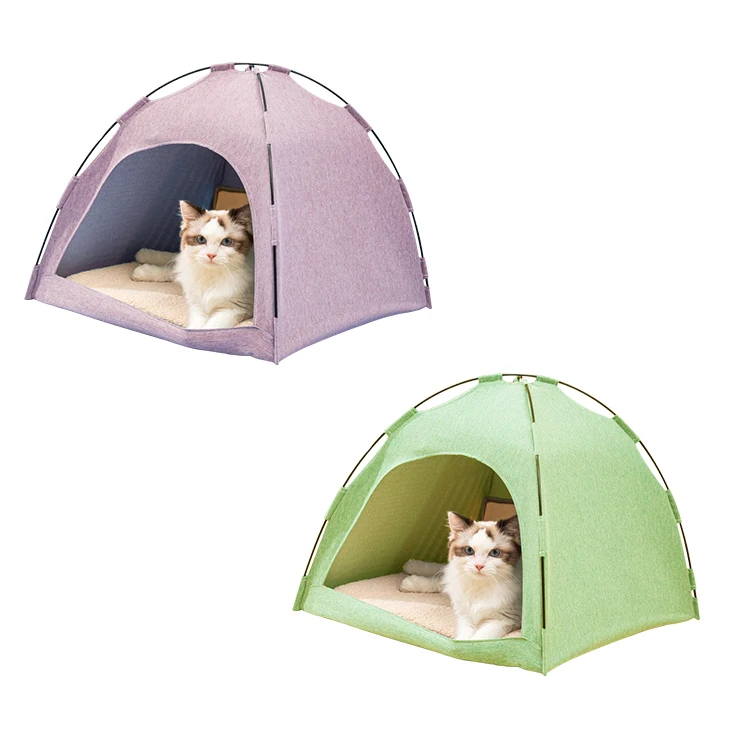 Outdoor-Portable-Conical-Night-Cushion-Cat-House-Camping-Pet-Tent-Cat-Bed