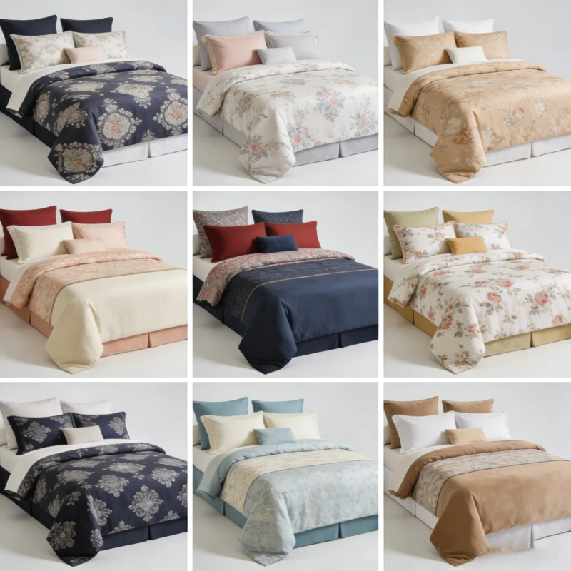 Oversized-King-Size-Random-Colors-Stripe-Comforter-Full-2-Pillow-Cotton-Embroidery-King-Size-Bedding-Sheet-Set