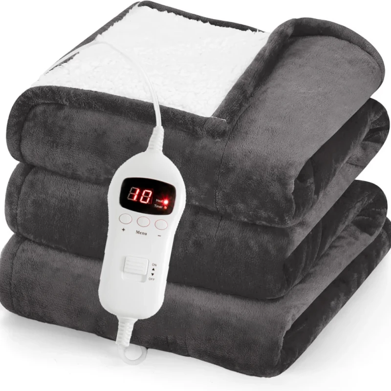 PTC-NTC-Premium-Flannel-Heated-Blanket-Queen-Size-Ultra-Soft-Electric-Blanket-10-Heating-Levels-Dual-Control-Plush-Fast-Heating