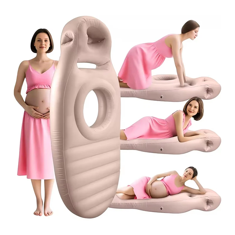 PVC-Inflatable-Pool-Float-Air-Mattress-for-Pregnant-Women-75cm-x-165cm-Oval-Shape-Pregnancy-Pillow