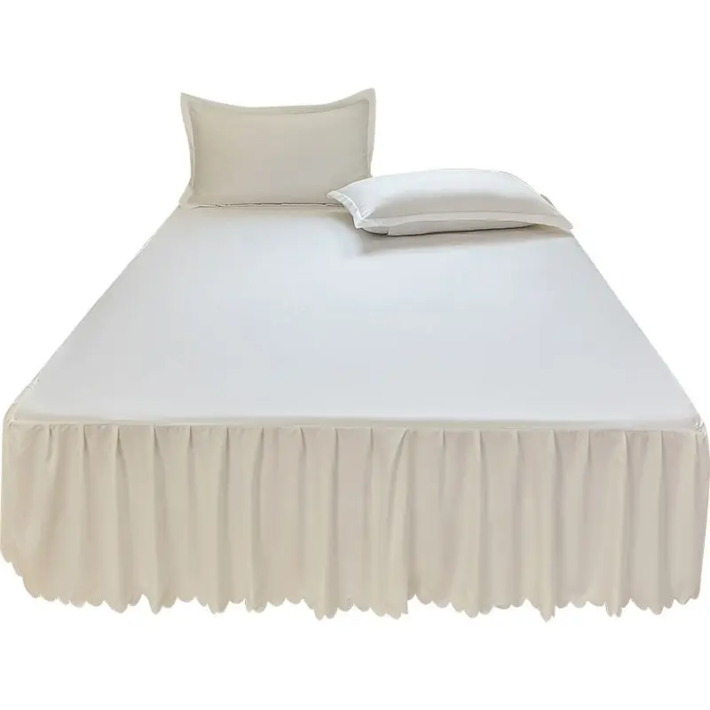 PVC-Mattress-Protector-Pillow-Cover-Fitted-Design-Ruffled-Style-Simple-300tc-Breathable