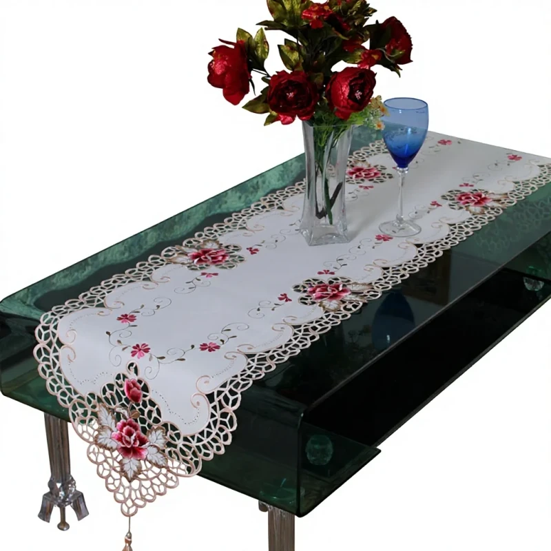 Pastoral-Light-Luxury-High-end-Full-Hollow-Embroidered-Anti-slip-Dustproof-Floral-Pattern-Table-Runner-Bed-Runner-Dining-Mat-TV
