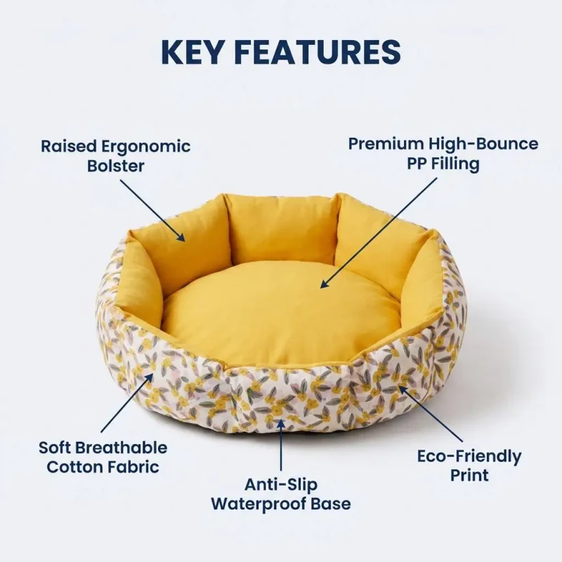 Patterned-Pet-Bedding-Series-Washable-Breathable-Dog-Bed-Multi-Size-Comfortable-Bolster-Nest-OEM-ODM-Available