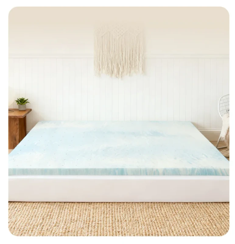 Perforated-Durable-Memory-Foam-Mattress-Light-Blue-Breathable-Comfort-Support-Medium-Hotel-School-Use-Standard-Size-Topper
