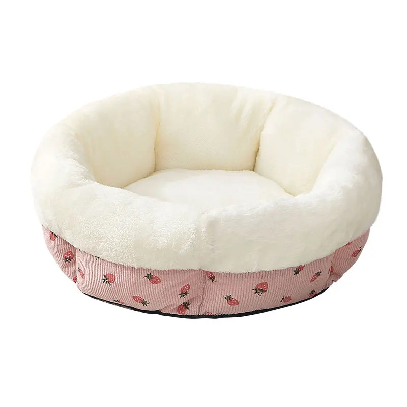 Pet-Accessories-Raised-Sides-Warm-and-Comfortable-Pet-Cave-Bed-Anti-slip-Bottom-Machine-Washable-Super-Soft-Velvet-Pet-Couch-Bed