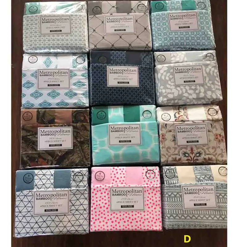 Pigment-Printing-100-Polyester-80gsm-Microfiber-Sheet-Set-6pcs-King-Size