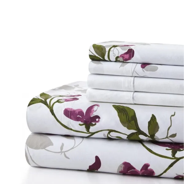 Pink-Light-Floral-Pattern-Printed-Brushed-Microfiber-Bed-Sheet-Sets-with-4-Pillowcases