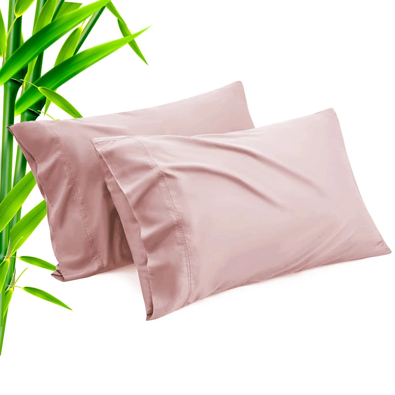 Pink-Silky-Soft-Bamboo-Breathable-Cooling-Pillow-Cases-with-Envelope-Closure-Bamboo-Pillowcase