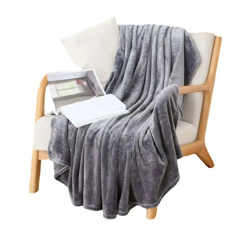 Plaid-Modern-Solid-Color-Flannel-Velvet-Fleece-100-Polyester-Wearable-Throw-Blanket