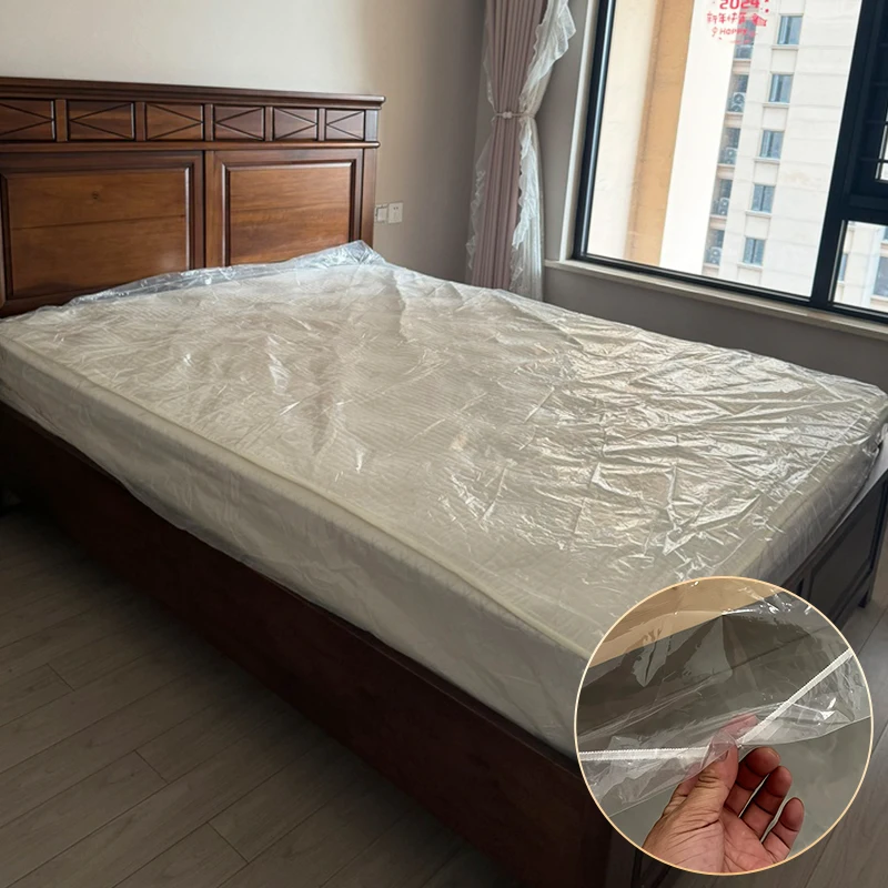 Plastic-Fitted-Bed-Sheet-with-Elastic-Transparent-Waterproof-Baby-Mattress-Protector-Dustproof-Cover-for-Mattress