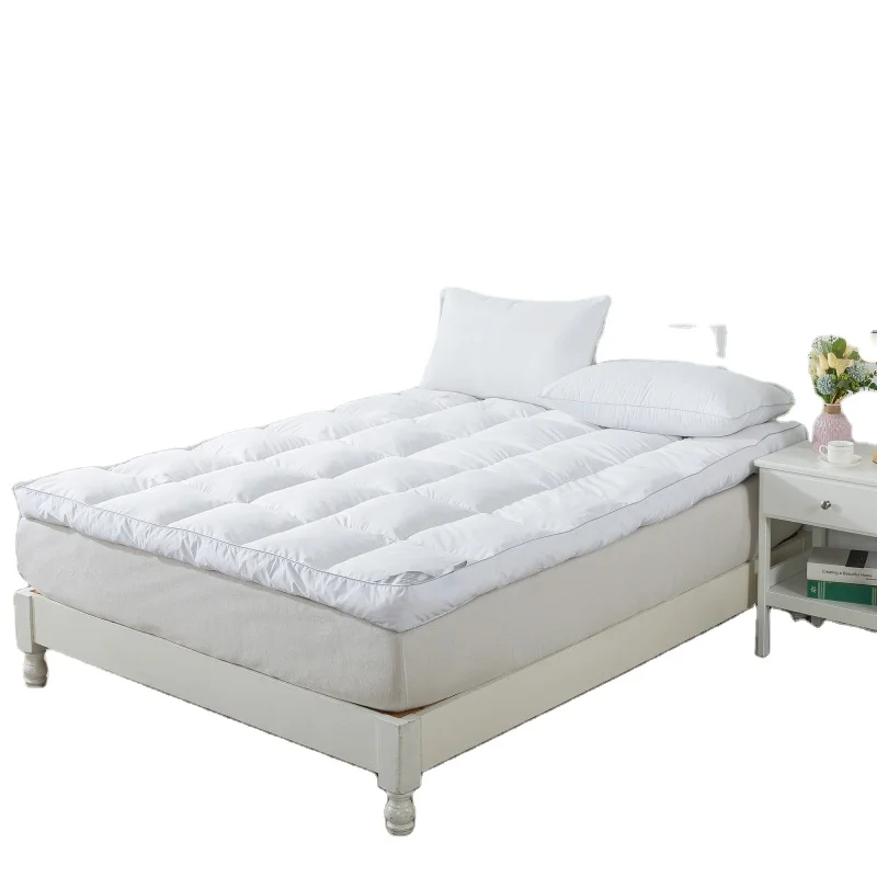 Pluffy-Soft-Quilted-Mattress-Topper-Custom-Duck-Feather-Filled-Hotel-Bed-Mattress-Topper