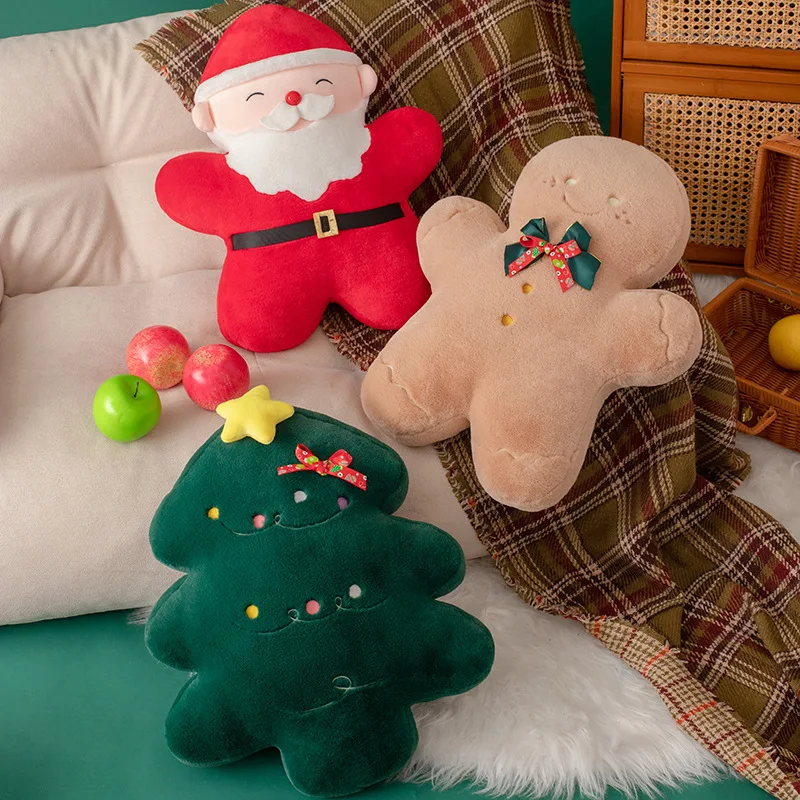 Plush-Christmas-Holiday-Decorative-Throw-Pillow-with-Christmas-Tree-Doll-Design-Red-Pillow-Cover-for-Living-Room-Sofa
