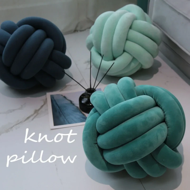 Plush-Modern-Home-Decoration-Sofa-Bed-Round-Knot-Ball-Cushion-Household-Throw-Pillow