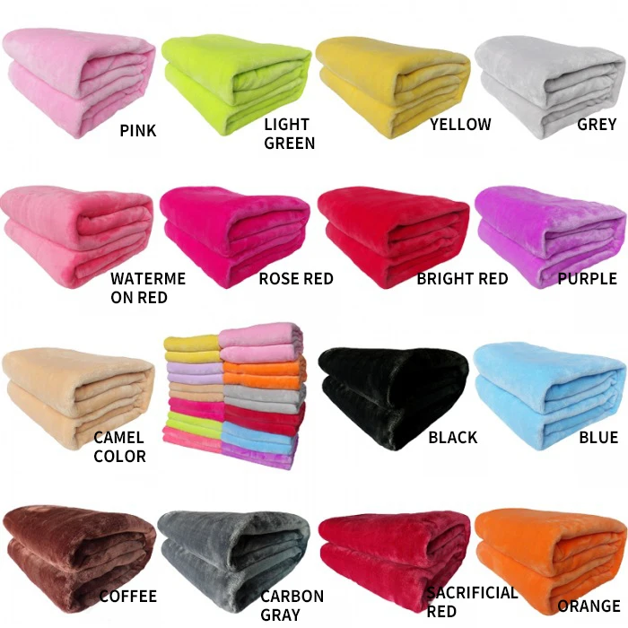 Polyester-Coral-Throw-Blanket-Custom-Solid-Plain-Fleece-Flannel-Blanket