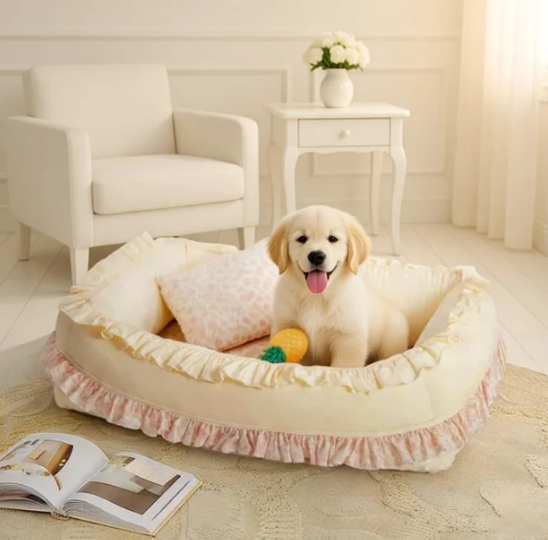 Polyester-Cotton-Dog-Cat-Bed-Cover-Accessories-Comfortable-Luxurious-Detachable-Washable-Waterproof-Collapsible-Outdoor-Use