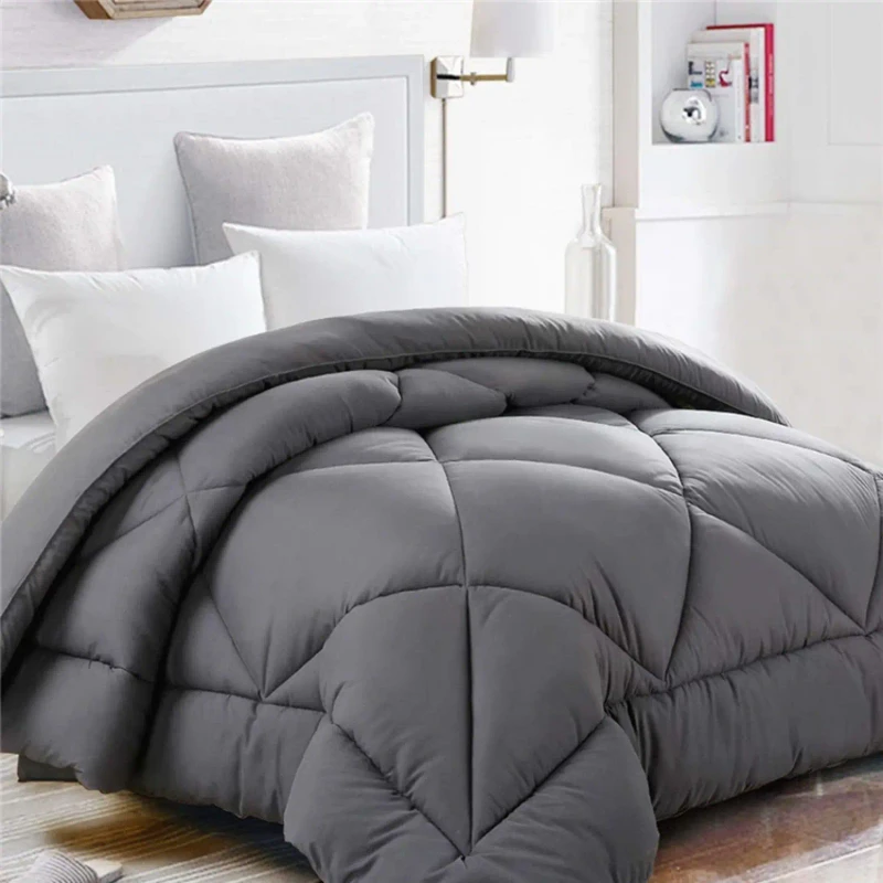 Polyester-King-Size-Comforter-Set-Down-Proof-Fabric-Thick-Duvet-Insert-Microfiber-Filling-Printed-Pattern-Winter-for-Hotels
