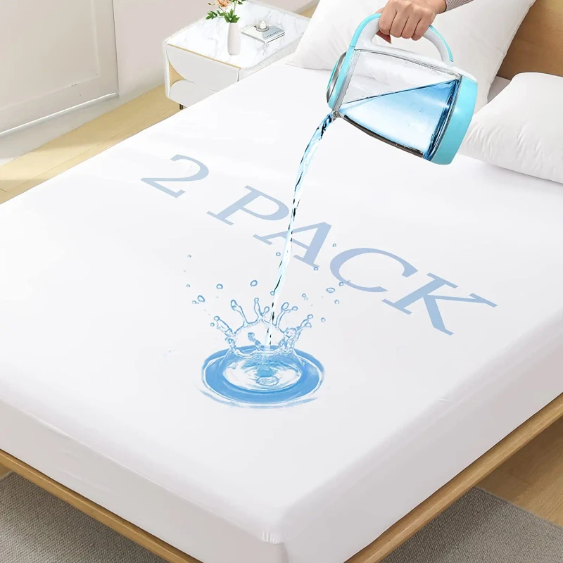 Polyester-Knitted-Fabric-Waterproof-Mattress-Protector-Soft-Breathable-Mattress-Pad-Cover-for-Home-Use